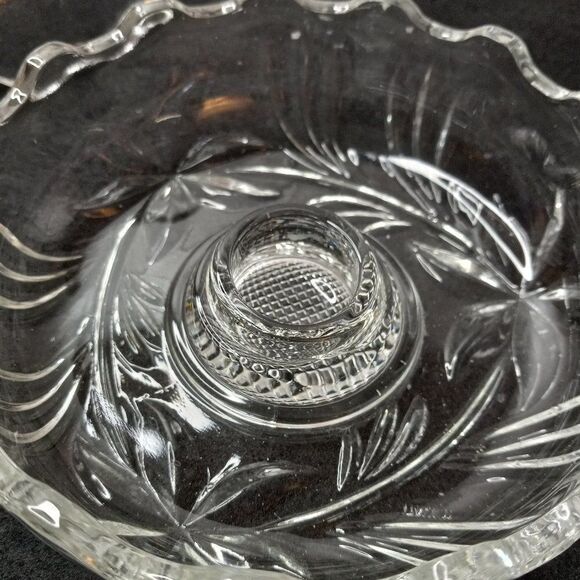 Vintage Scalloped Edge Floral design Glass Italy Candle Holders Cottagecore - Picture 8 of 8